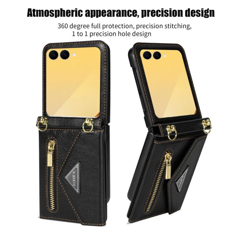 Δερματινη Θηκη Samsung Galaxy Z Flip 7 Πορτοφόλι Ώμου N.bekus