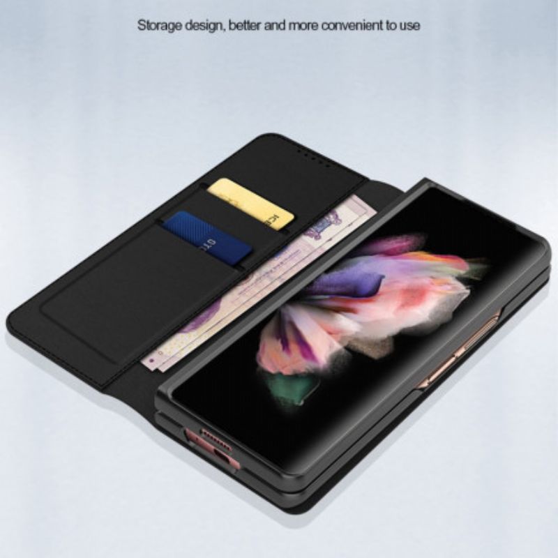 δερματινη θηκη Samsung Galaxy Z Fold 3 5G Μαύρο Σπαστό Δέρμα