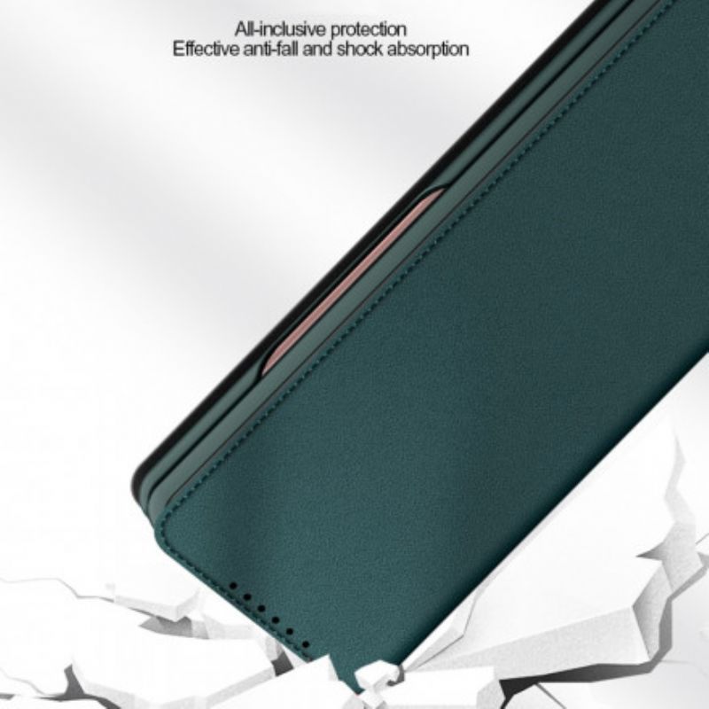 δερματινη θηκη Samsung Galaxy Z Fold 3 5G Μαύρο Σπαστό Δέρμα