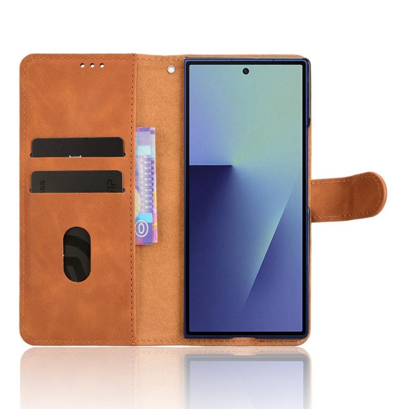 Δερματινη Θηκη Samsung Galaxy Z Fold 7 Εφέ Σουέτ Σιλικόνης