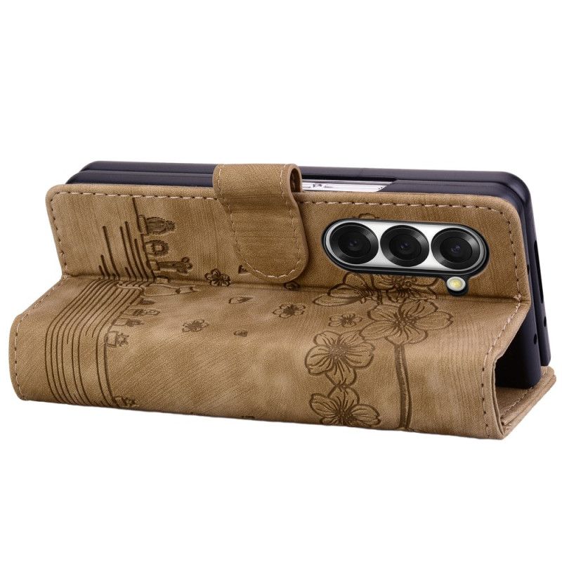 Δερματινη Θηκη Samsung Galaxy Z Fold 7 Σκηνή Γάτας