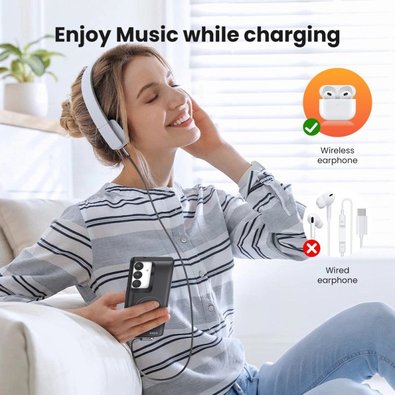 Εξωτερική Θήκη Μπαταρίας 10000mah Για Samsung Galaxy S25 / S24 Με Μαγνητική Σύνδεση