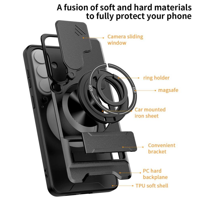 Hülle Samsung Galaxy S26 Magnetischer Faltbarer Ringhalter Und Kameraschutz