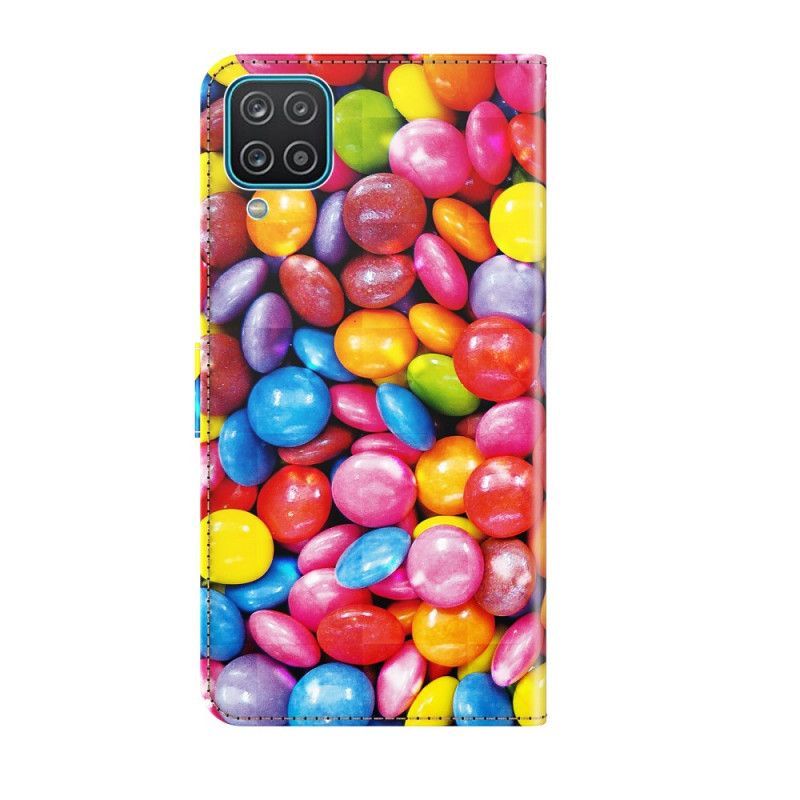 Κάλυμμα Folio Samsung Galaxy A12 Θήκες Κινητών Καραμέλα Με Κορδόνι
