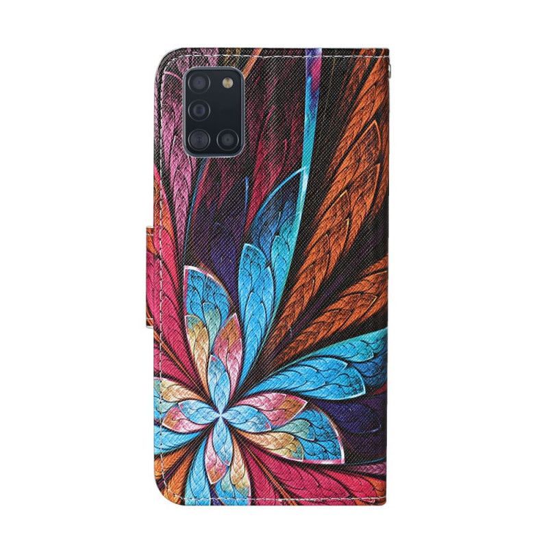 Κάλυμμα Folio Samsung Galaxy A31 Θήκες Κινητών Χρωματιστά Φύλλα Με Κορδόνι