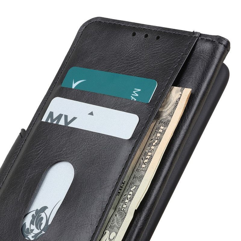 Κάλυμμα Folio Samsung Galaxy A32 5G Μαύρο Αναστρέψιμο Κούμπωμα Σε Εφέ Δέρματος