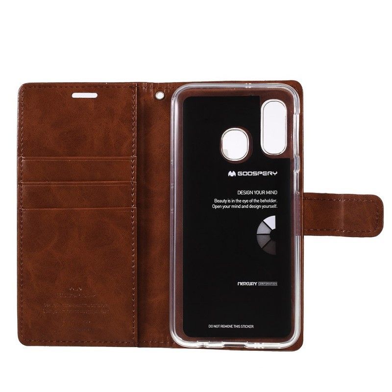 Κάλυμμα Folio Samsung Galaxy A40 Κόκκινο Απομίμηση Δέρματος Υδραργύρου