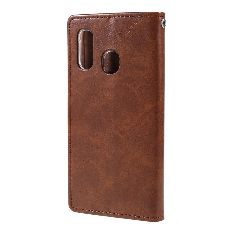 Κάλυμμα Folio Samsung Galaxy A40 Κόκκινο Απομίμηση Δέρματος Υδραργύρου