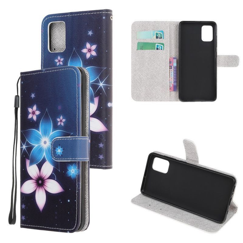 Κάλυμμα Folio Samsung Galaxy A41 Λουρί Φεγγαρολούλουδα