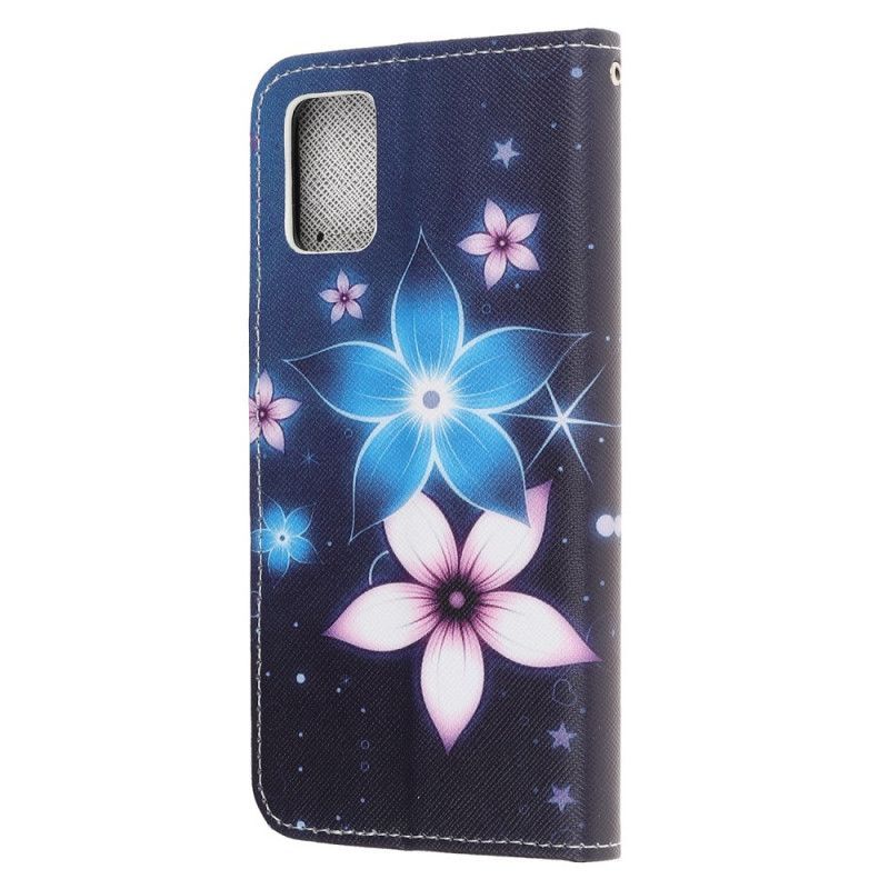 Κάλυμμα Folio Samsung Galaxy A41 Λουρί Φεγγαρολούλουδα