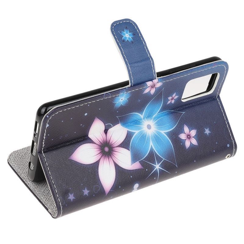 Κάλυμμα Folio Samsung Galaxy A41 Λουρί Φεγγαρολούλουδα