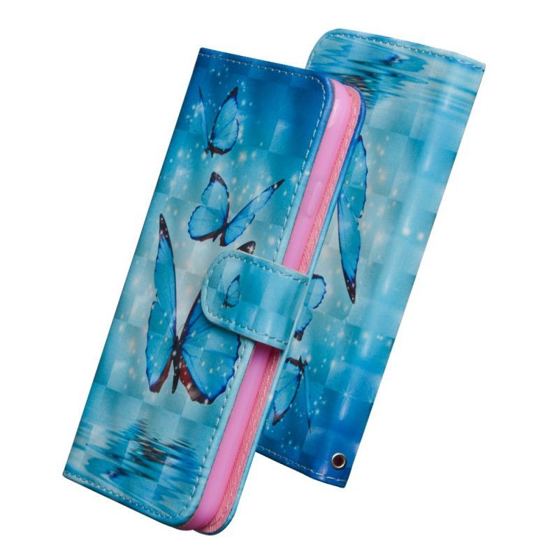 Κάλυμμα Folio Samsung Galaxy A41 Θήκες Κινητών Πετώντας Μπλε Πεταλούδες