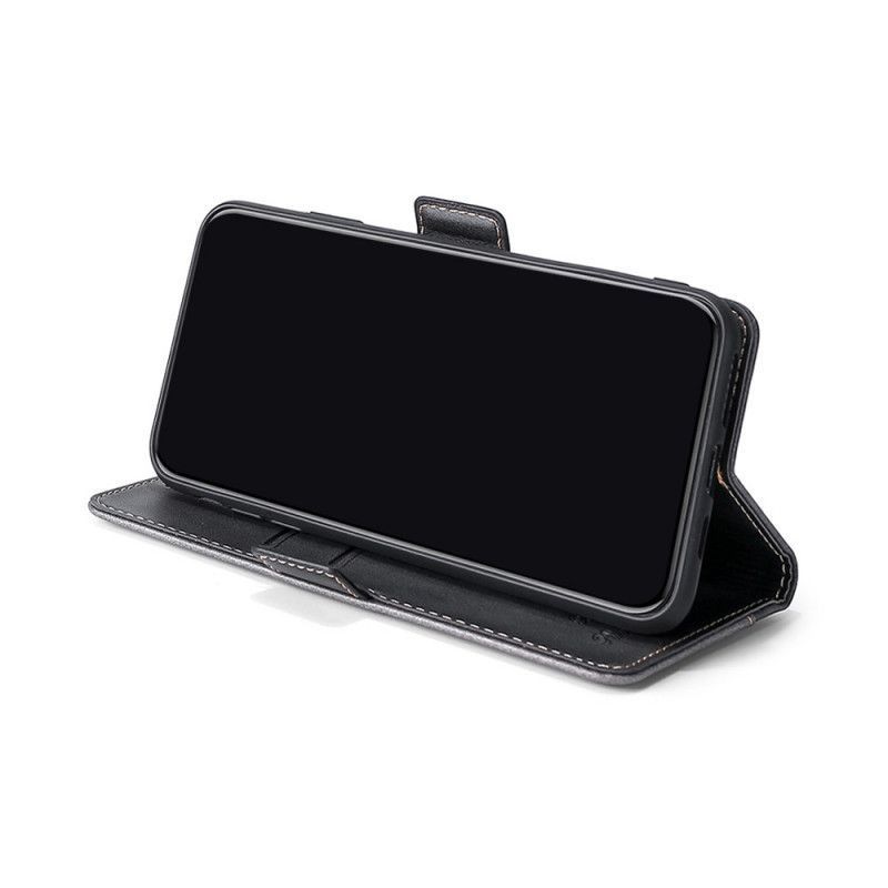 Κάλυμμα Folio Samsung Galaxy A42 5G Μαύρο Δίχρωμο Ψεύτικο Δέρμα