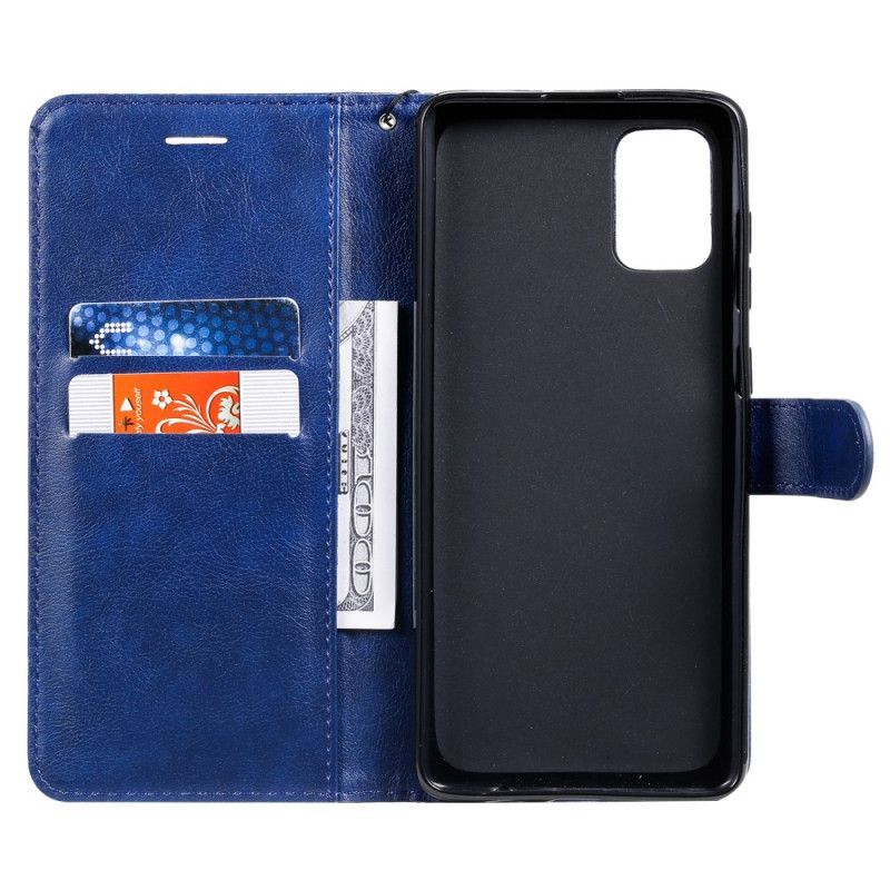 Κάλυμμα Folio Samsung Galaxy A71 Μαύρο Μονόχρωμη Σειρά Με Λουράκι