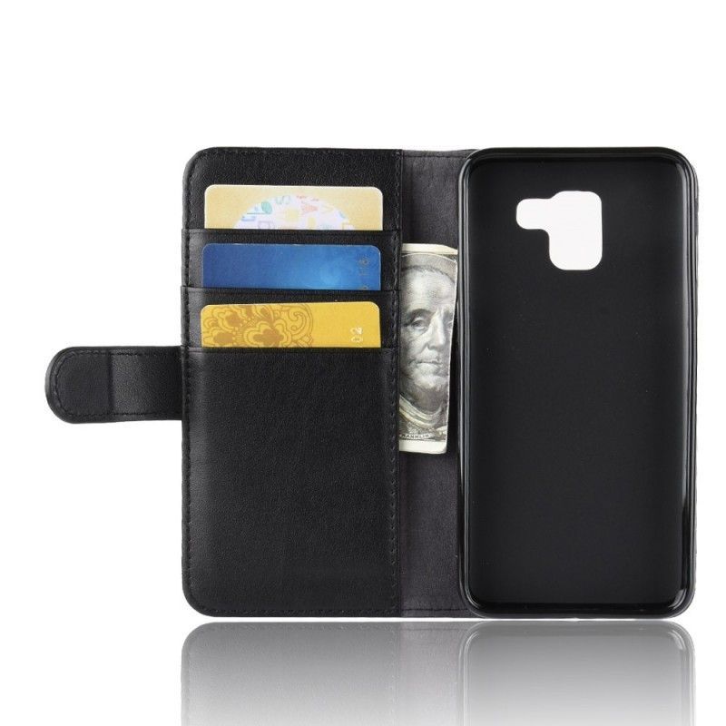 Κάλυμμα Folio Samsung Galaxy J6 Μαύρο Σπαστό Δέρμα