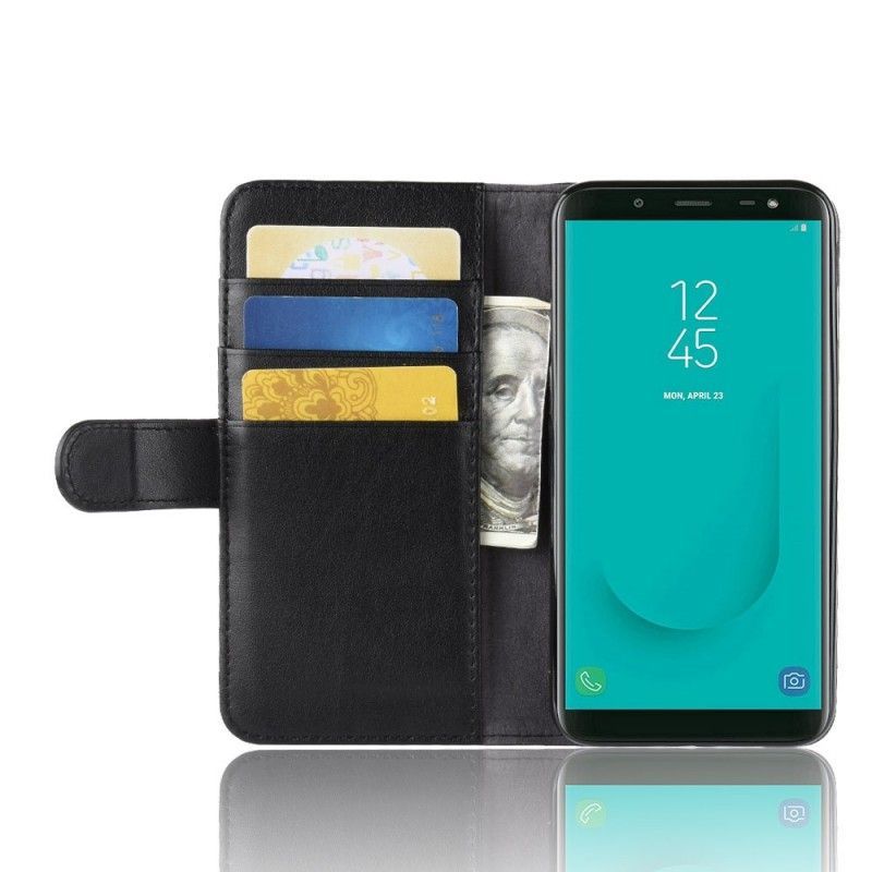 Κάλυμμα Folio Samsung Galaxy J6 Μαύρο Σπαστό Δέρμα