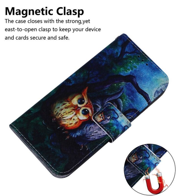 Κάλυμμα Folio Samsung Galaxy M32 Θήκες Κινητών Ζωγραφική Κουκουβάγιων