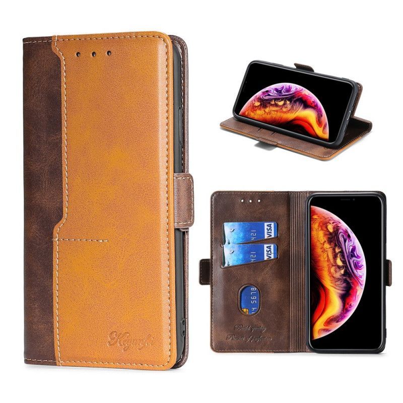 Κάλυμμα Folio Samsung Galaxy Note 20 Ultra Μαύρο Δίχρωμο Δερμάτινο Στυλ