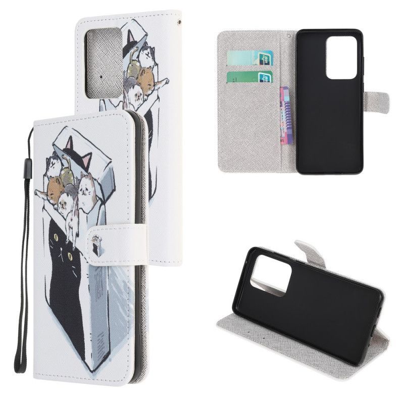 Κάλυμμα Folio Samsung Galaxy Note 20 Ultra Θήκες Κινητών Γάτες Στρινγκ Παράδοσης