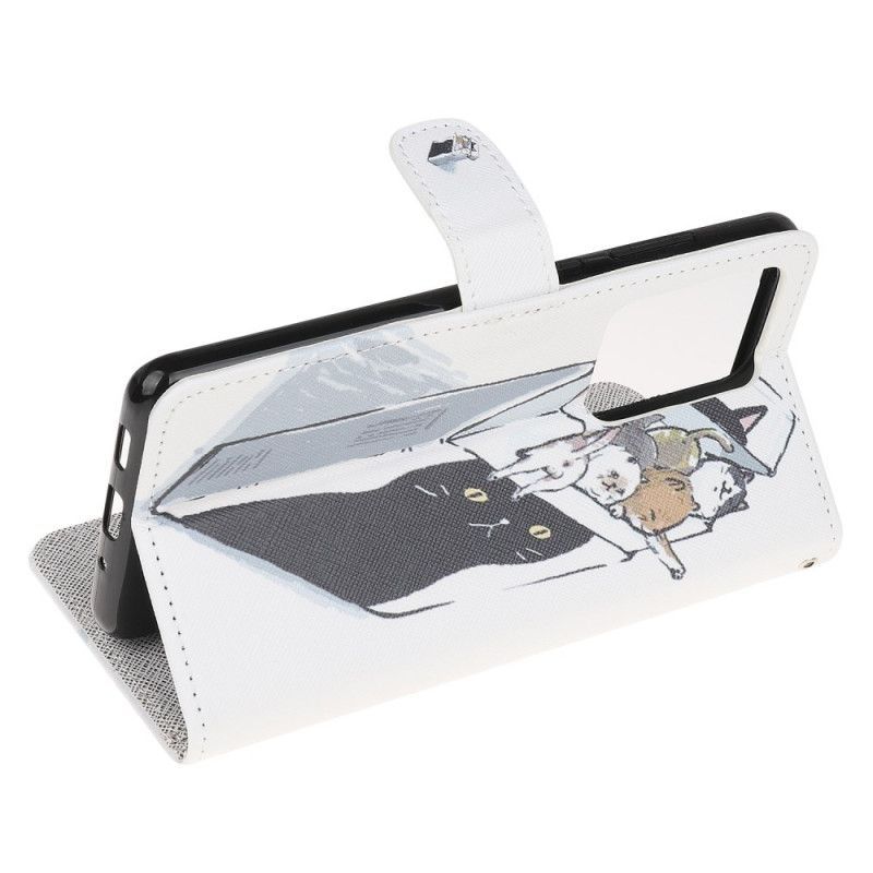 Κάλυμμα Folio Samsung Galaxy Note 20 Ultra Θήκες Κινητών Γάτες Στρινγκ Παράδοσης