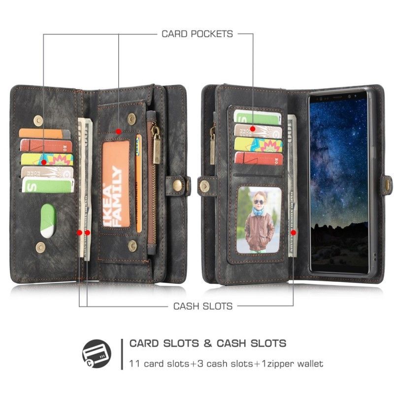Κάλυμμα Folio Samsung Galaxy Note 9 Μαύρο Vintage Δερμάτινη Θήκη
