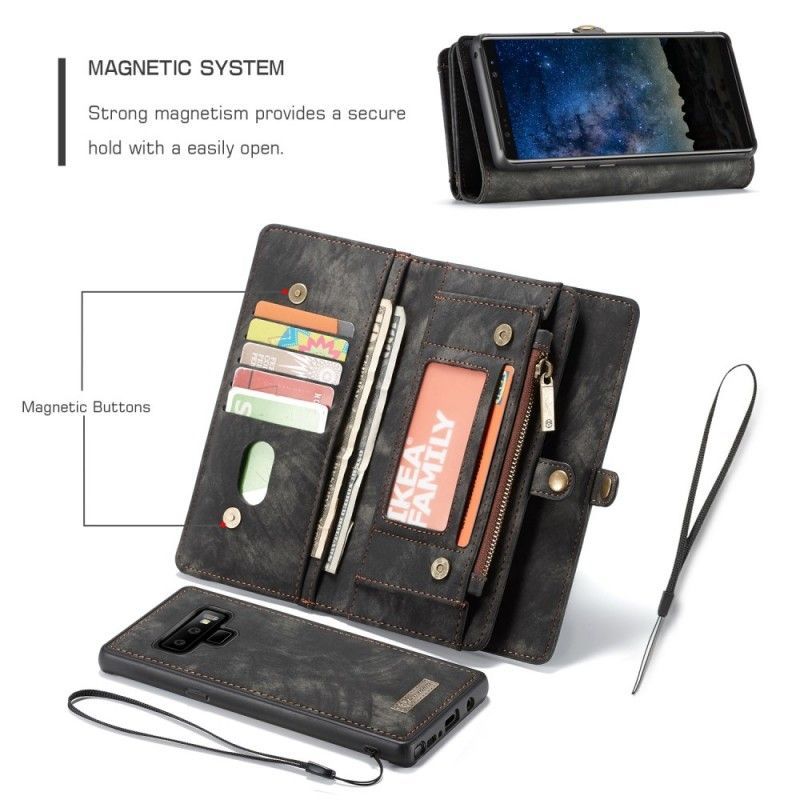Κάλυμμα Folio Samsung Galaxy Note 9 Μαύρο Vintage Δερμάτινη Θήκη