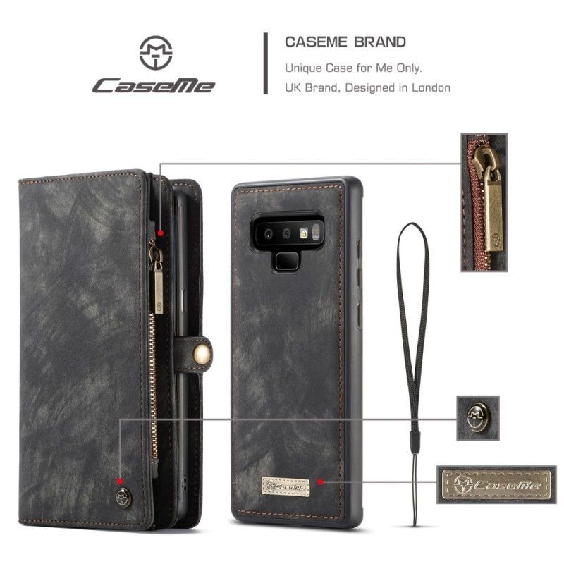 Κάλυμμα Folio Samsung Galaxy Note 9 Μαύρο Vintage Δερμάτινη Θήκη