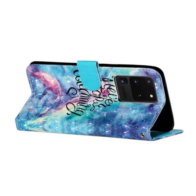 Κάλυμμα Folio Samsung Galaxy S20 Ultra Φωτεινό Σημείο Δεν Σταματά Ποτέ Με Κορδόνι