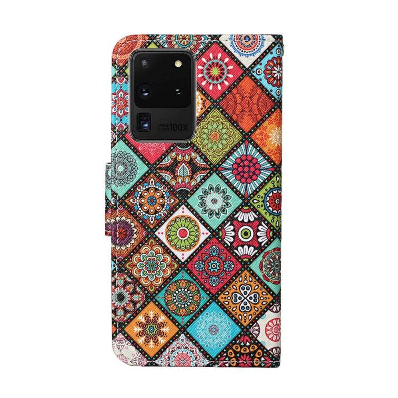Κάλυμμα Folio Samsung Galaxy S20 Ultra Μάνταλα Συνονθύλευμα Με Λουράκι