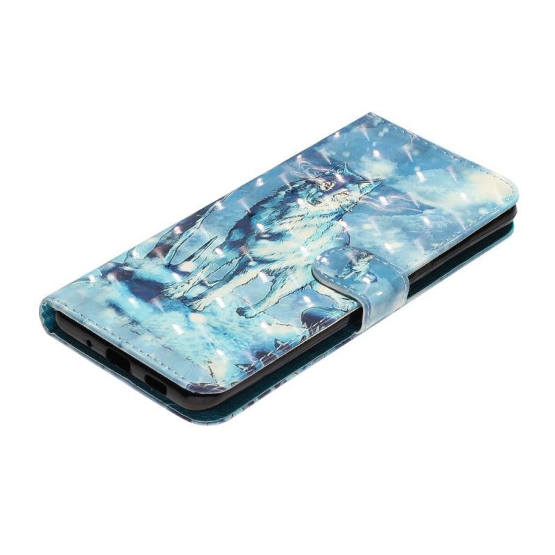 Κάλυμμα Folio Samsung Galaxy S20 Ultra Θήκες Κινητών Κηλίδες Λουριού Φωτός Λύκου