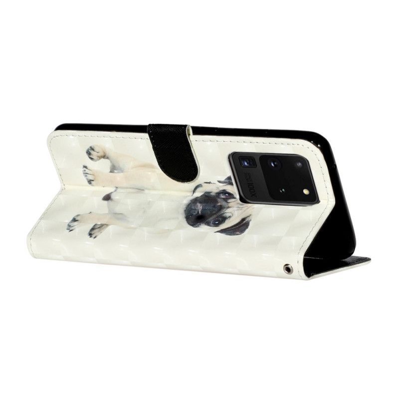 Κάλυμμα Folio Samsung Galaxy S20 Ultra Θήκες Κινητών Στίγματα Φωτός Σκύλου Με Λουράκι