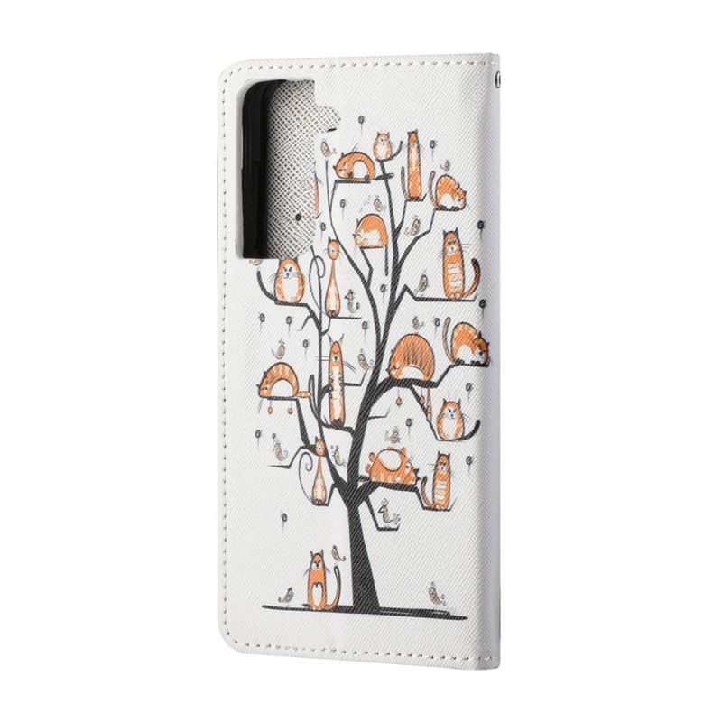 Κάλυμμα Folio Samsung Galaxy S21 5G Θήκες Κινητών Funky Στρινγκ Γάτες