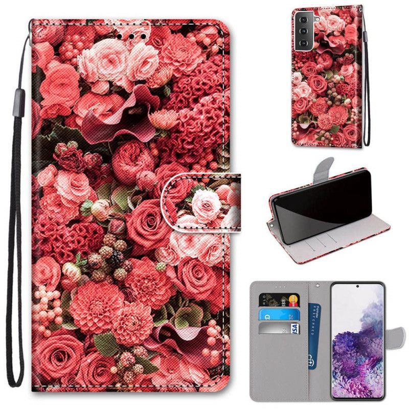 Κάλυμμα Folio Samsung Galaxy S21 Plus 5G Θήκες Κινητών Floral Ειδύλλιο
