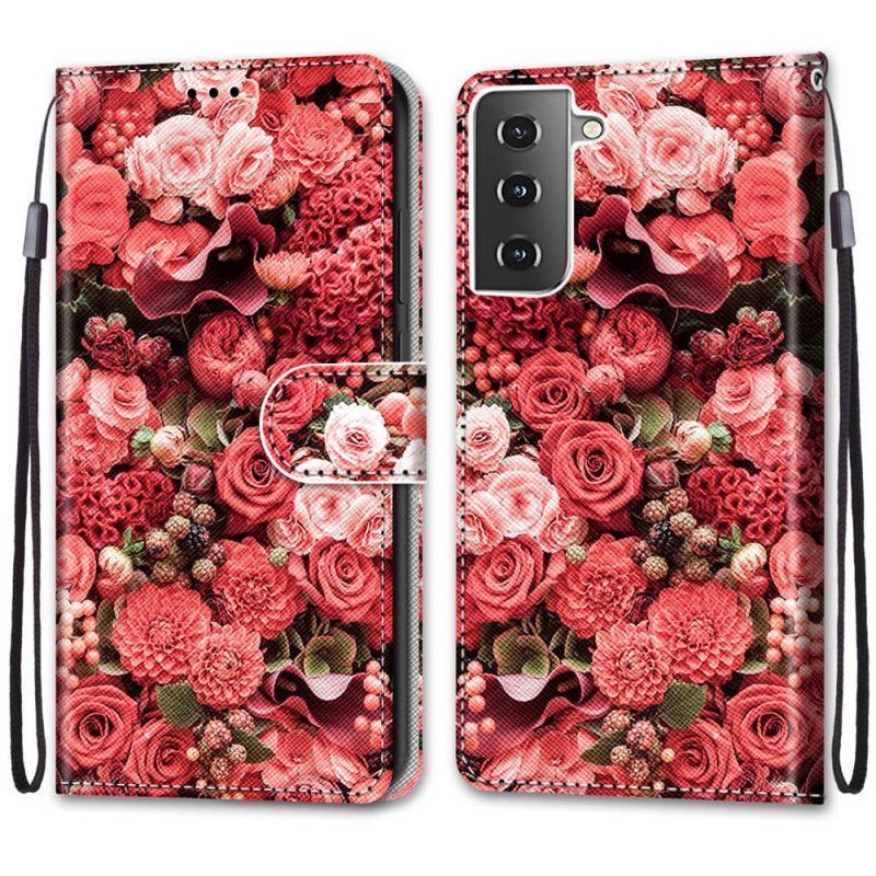 Κάλυμμα Folio Samsung Galaxy S21 Plus 5G Θήκες Κινητών Floral Ειδύλλιο