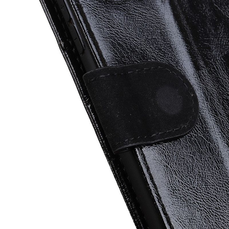Κάλυμμα Folio Samsung Galaxy S21 Ultra 5G Μαύρο Σπαστό Γυαλιστερό Δέρμα