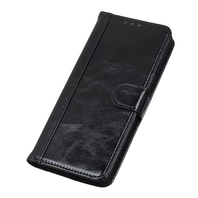 Κάλυμμα Folio Samsung Galaxy S21 Ultra 5G Μαύρο Σπαστό Γυαλιστερό Δέρμα