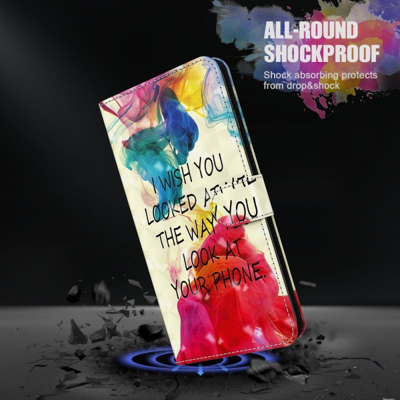 Κάλυμμα Folio Samsung Galaxy S21 Ultra 5G Θήκες Κινητών Ελαφρύ Σημείο Εύχομαι Με Κορδόνι