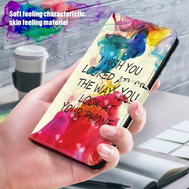 Κάλυμμα Folio Samsung Galaxy S21 Ultra 5G Θήκες Κινητών Ελαφρύ Σημείο Εύχομαι Με Κορδόνι