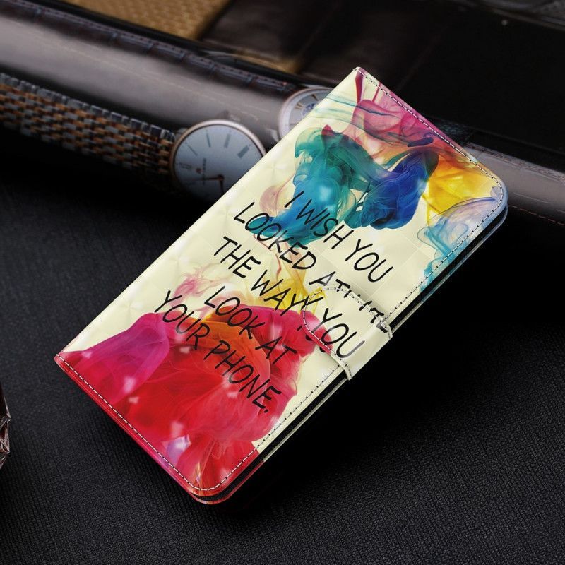 Κάλυμμα Folio Samsung Galaxy S21 Ultra 5G Θήκες Κινητών Ελαφρύ Σημείο Εύχομαι Με Κορδόνι