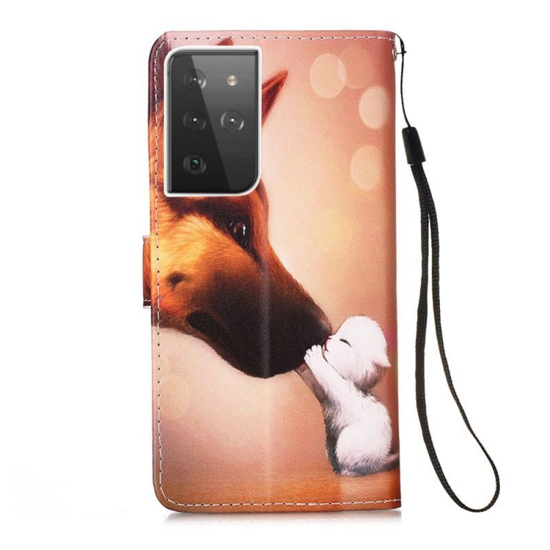 Κάλυμμα Folio Samsung Galaxy S21 Ultra 5G Θήκες Κινητών Φίλος Του Γάτου Έρνεστ