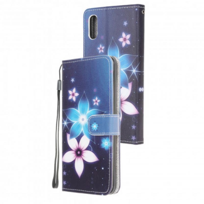 Κάλυμμα Folio Samsung Galaxy XCover 5 Λουρί Φεγγαρολούλουδα