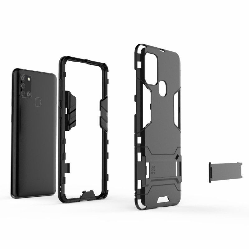 Κάλυμμα Για Samsung Galaxy A21s Μαύρο Εξαιρετικά Ανθεκτική Γλώσσα