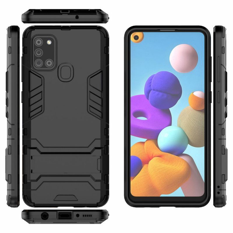 Κάλυμμα Για Samsung Galaxy A21s Μαύρο Εξαιρετικά Ανθεκτική Γλώσσα