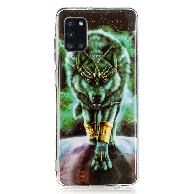 Κάλυμμα Για Samsung Galaxy A31 Μαύρο Φθορίζουσα Σειρά Λύκων