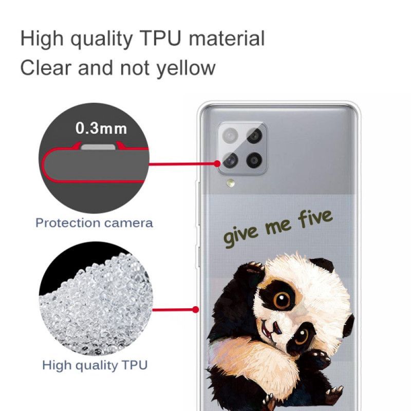 Κάλυμμα Για Samsung Galaxy A42 5G Διαφανές Panda Δώσε Μου Πέντε