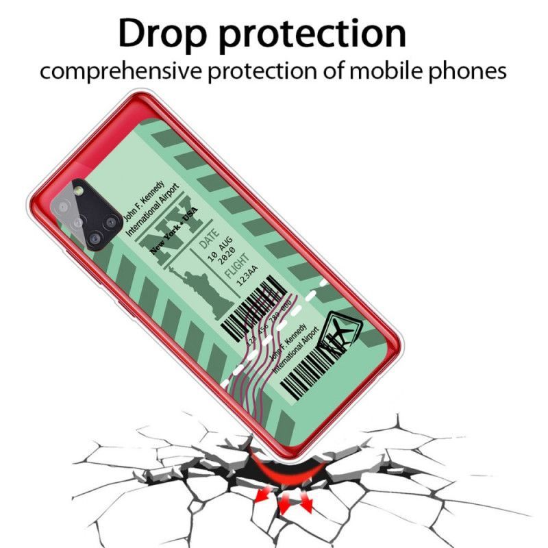 Κάλυμμα Για Samsung Galaxy A51 Μαύρο Κάρτα Επιβίβασης Στη Νέα Υόρκη