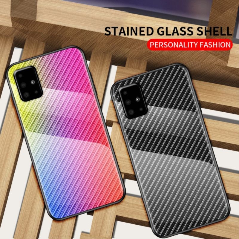 Κάλυμμα Για Samsung Galaxy A51 Μαύρο Σκληρυμένο Γυαλί Από Ανθρακονήματα