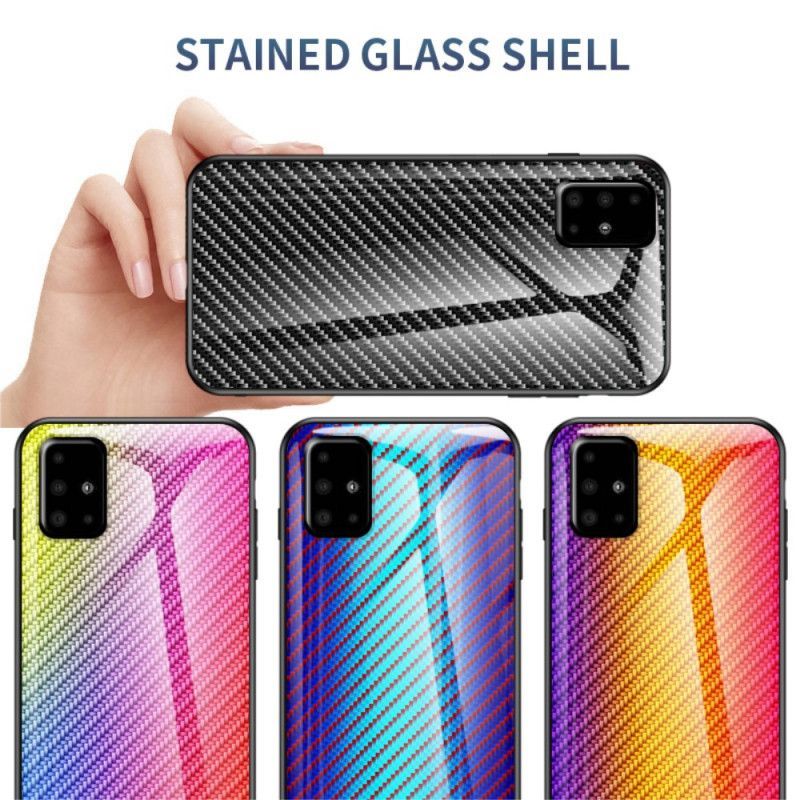 Κάλυμμα Για Samsung Galaxy A51 Μαύρο Σκληρυμένο Γυαλί Από Ανθρακονήματα