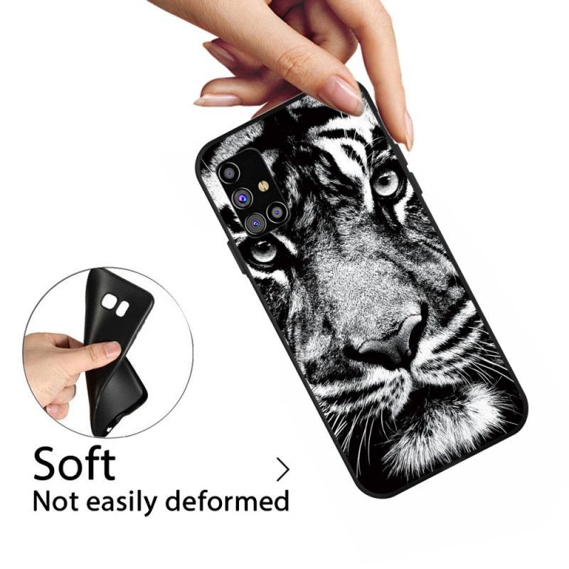 Κάλυμμα Για Samsung Galaxy M51 Ασπρόμαυρη Τίγρη