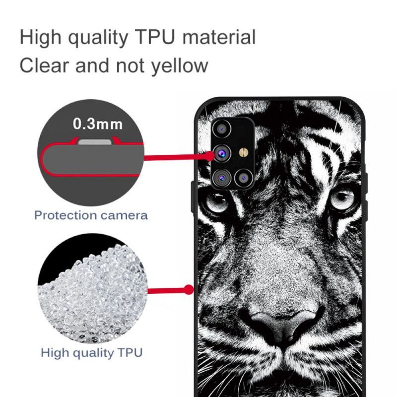 Κάλυμμα Για Samsung Galaxy M51 Ασπρόμαυρη Τίγρη
